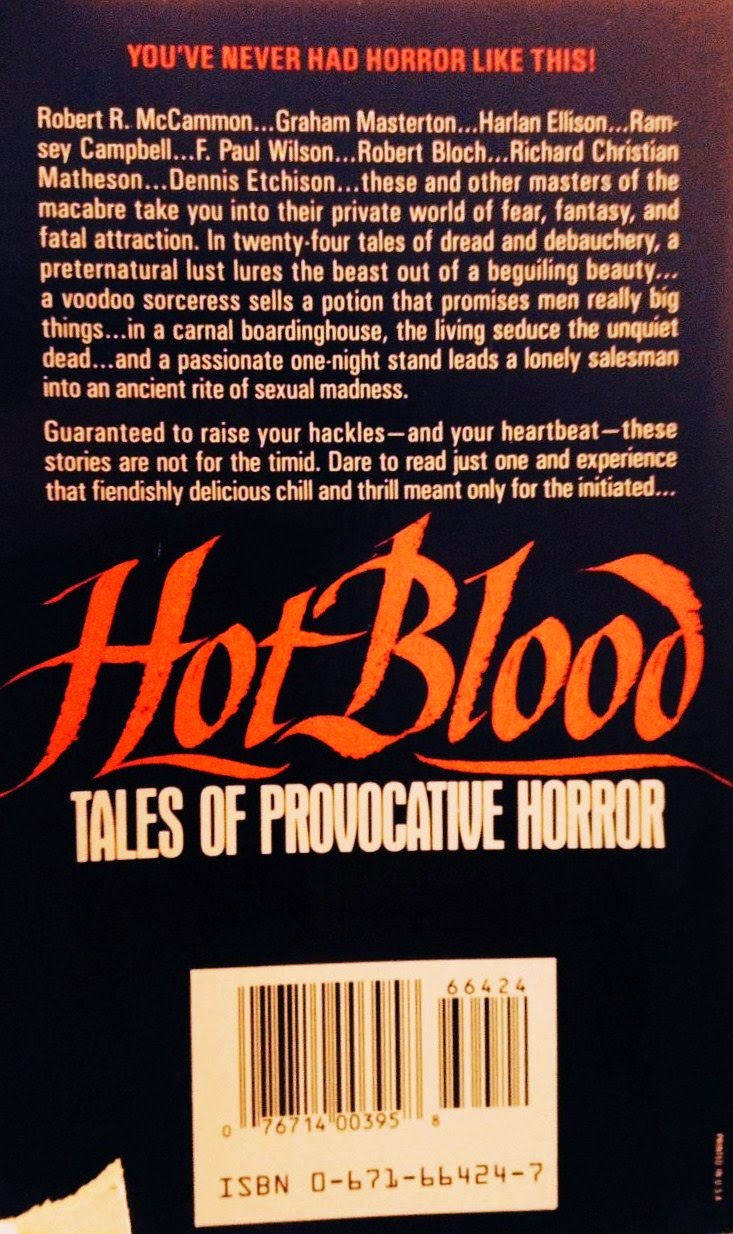 80s Porn Books - Too Much Horror Fiction: Hot Blood, ed. by Jeff Gelb & Lonn Friend (1989):  Heaven's on Fire