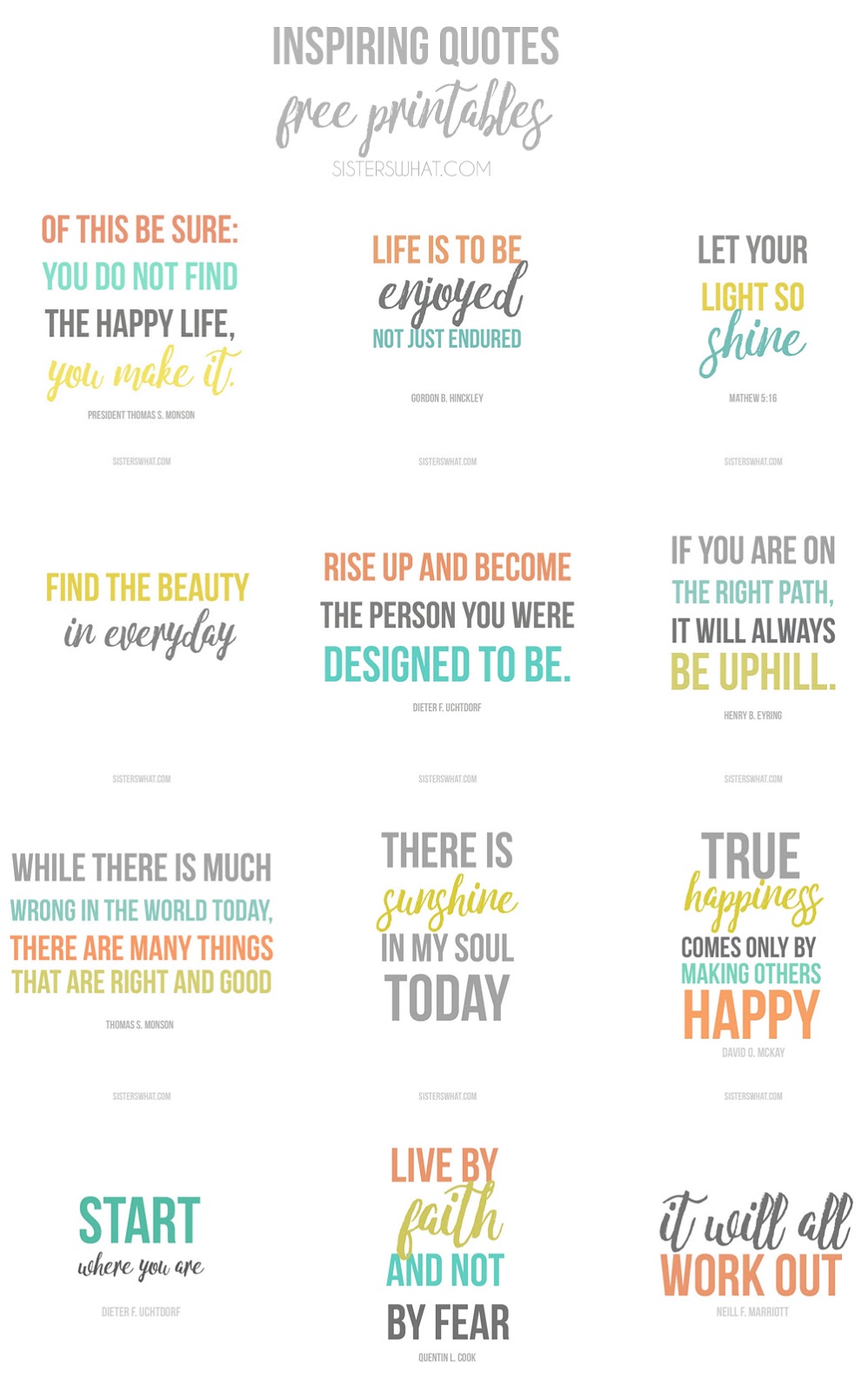 inspirational quotes free printables sisters what