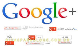 opções do botão google+