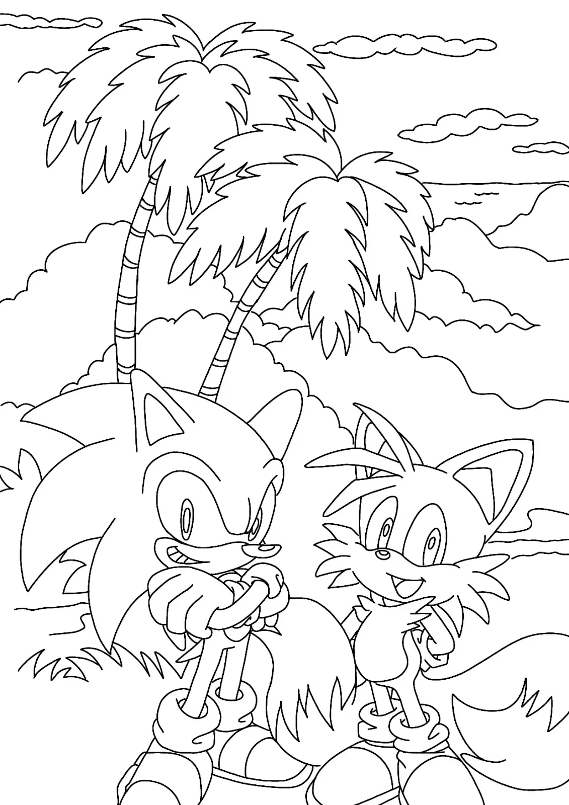 Sonic and Tails Coloring pages