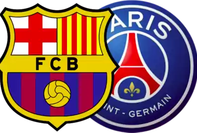 escudos de fc barcelona y psg