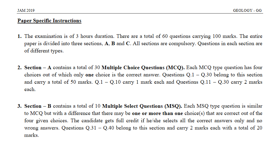 iit jam previous year question