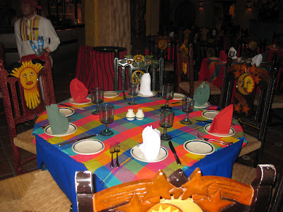 colorful table setting in a Mexican restuarant