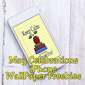 There are so many fun reasons to celebrate in May.  So celebrate and decorate to your heart's content, but be sure to use these iPhone wallpaper freebies to decorate your iPhone for all of May's special moments and parties.