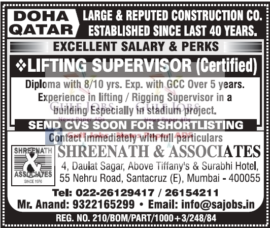 Large & Reputed construction co Jobs for Doha, Qatar