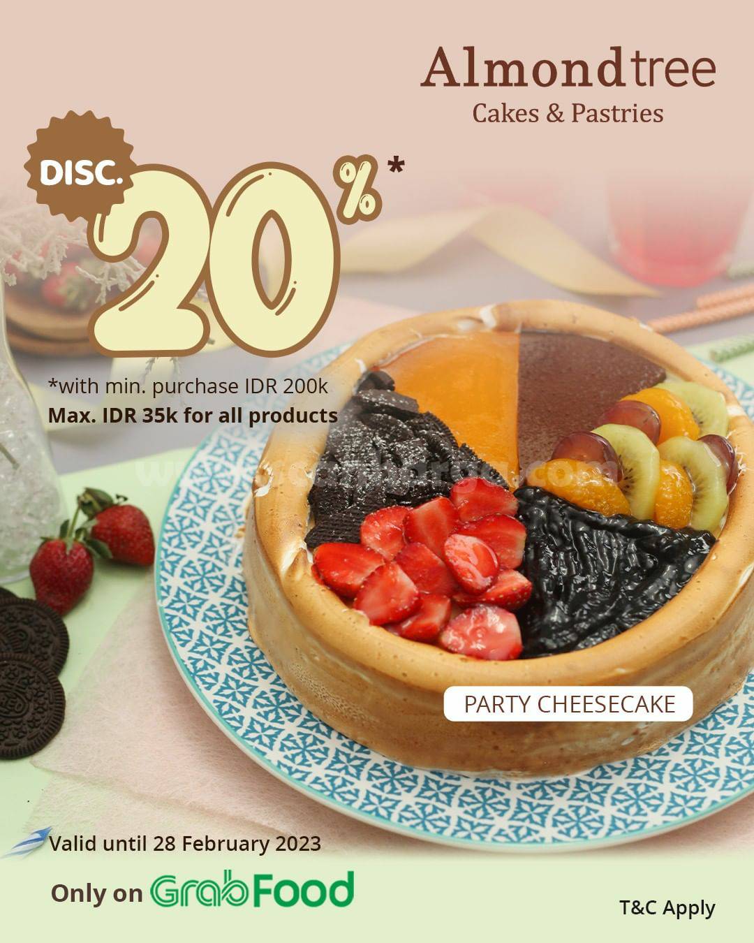 Promo ALMONDTREE CAKES GRABFOOD DISKON 20%