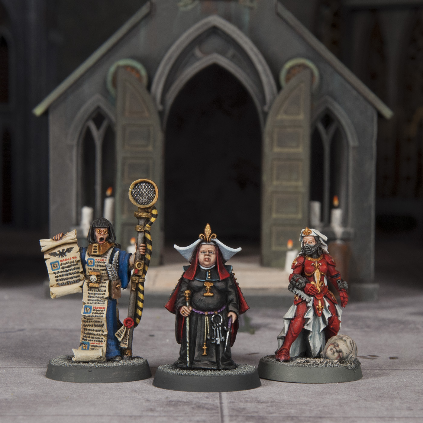 Hospitaller Adepta Sororitas Painted Miniature Model, Warhammer