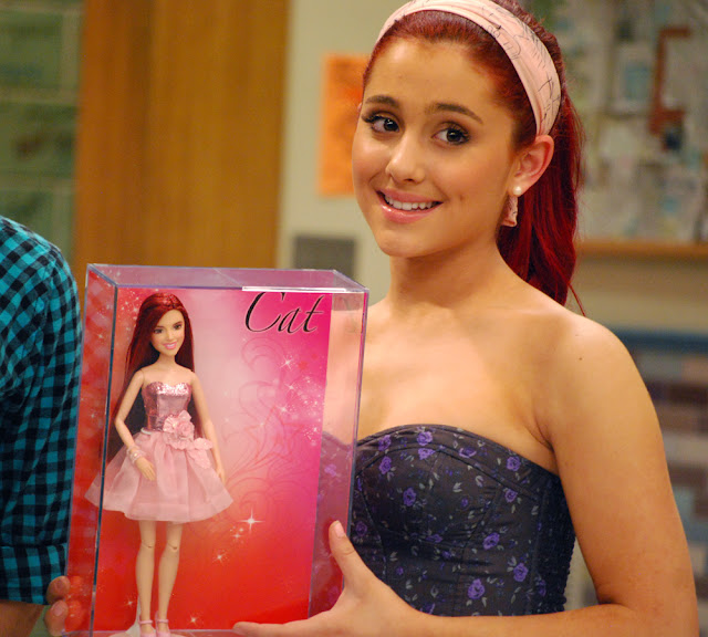 The adorable Cat Ariana Grande poses with her doll
