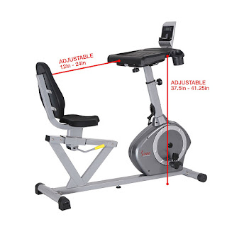 Sunny Health & Fitness SF-RBD4703 Recumbent Exercise Bike with adjustable desk-top, image, review features & specifications