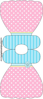 Pink, Yellow and Light Blue, Free Printable Dress Invitations.