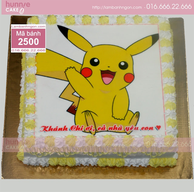 Bánh sinh nhật in ảnh Pikachu