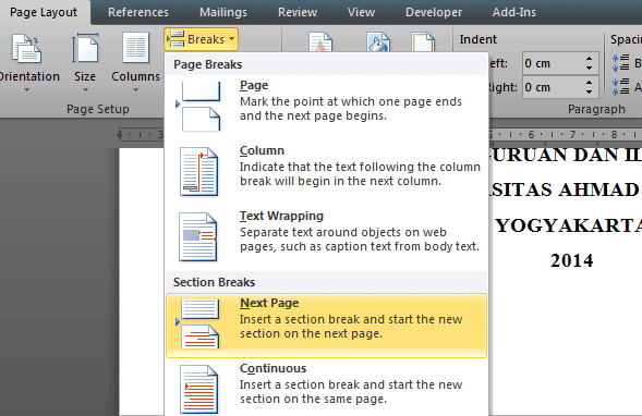 Cara Membuat Nomor Halaman Berbeda Posisi Pada Microsoft Word