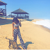 The former Miss World, Agbani Darego hit a beach in Lagos