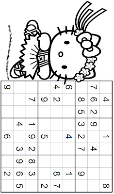 Printable Sudoku  Kids on Printable Hello Kitty Sudoku Puzzle That Is Especially For Children