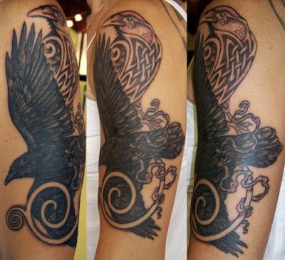 Raven Tattoo on Arms