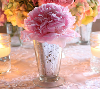 This table scape is simply vintage elegance we used pink peonies pink 