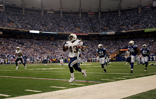 Darren Sproles racing for a 56 yard touchdown to take the lead against the Colts