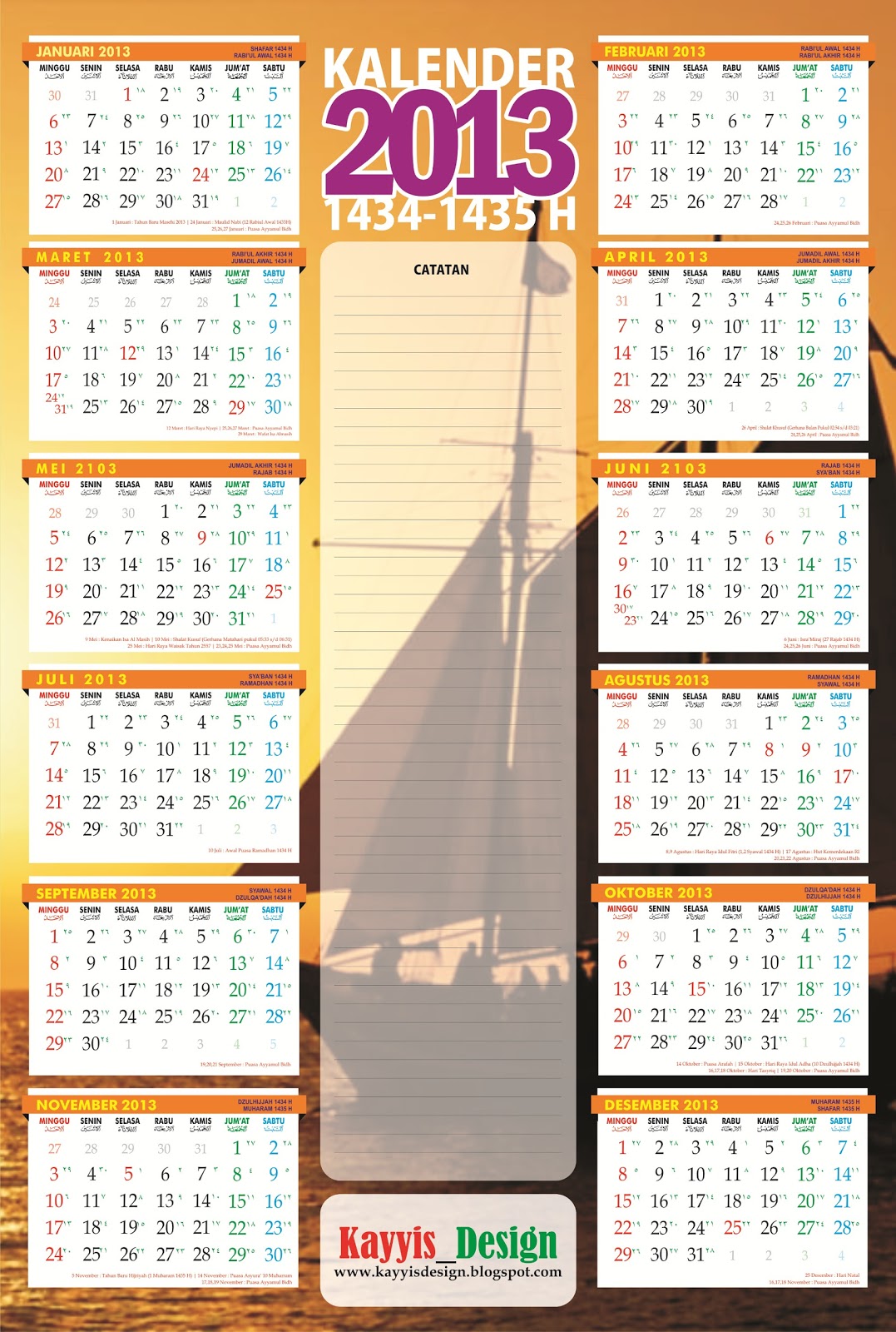  Kalender  2013 Contoh  Desain  Kalender  Dinding 1 Kayyis 