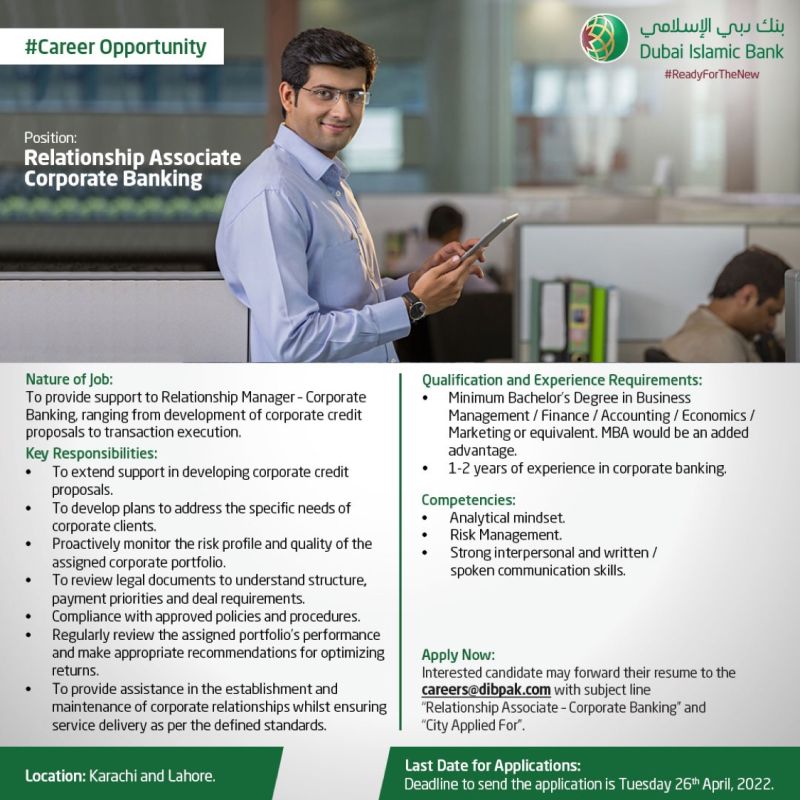 Dubai Islamic Bank Pakistan Limited Jobs April 2022