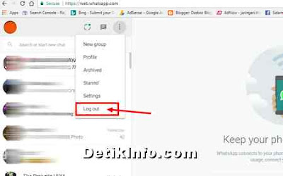 Logout WA dari Laptop