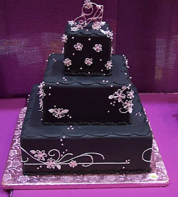 black wedding cake