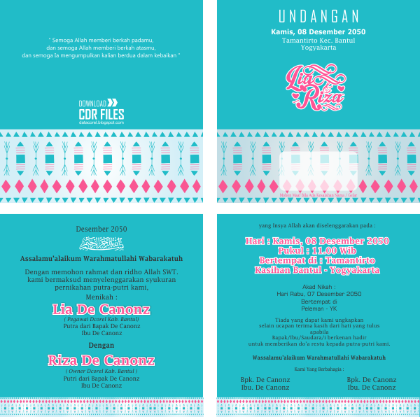 Undangan CDR Minimalis Vintage Template Corel Draw 