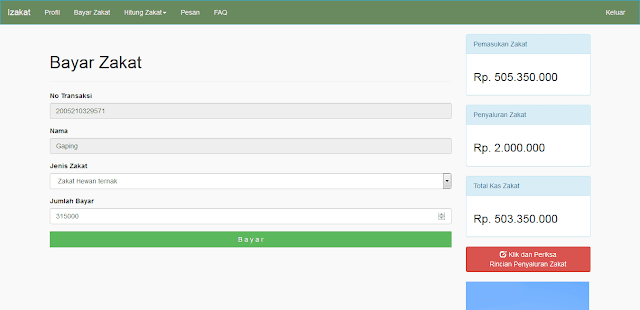 Source Code PHP Aplikasi Pembayaran Zakat