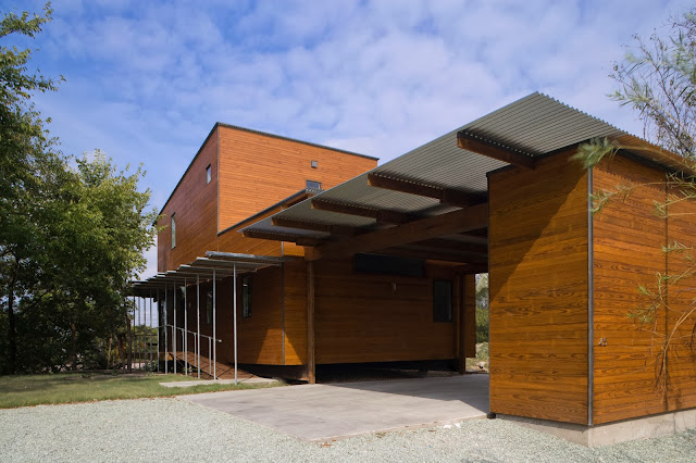 garage contemporary home like houseboat