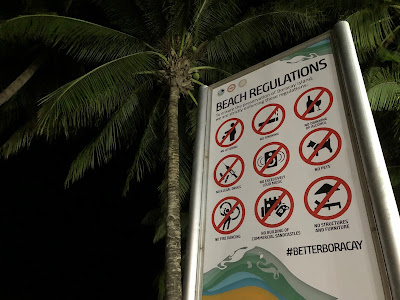 Signage containing the new Boracay beach regulations