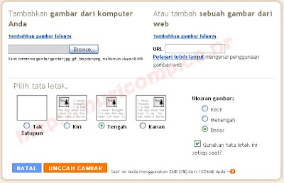 upload gambar di blog