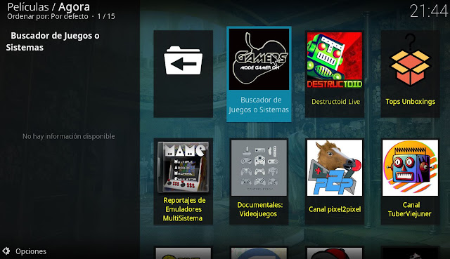 Buscador Documentales Videojuegos KODI retro