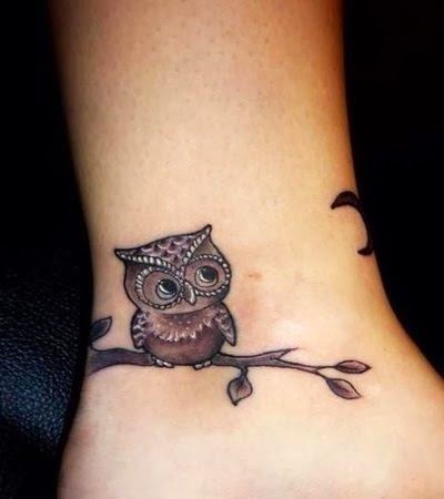 Women Night Owl Tattoo, Owl On Night Design Tattoo, Women Design With Night Owl Tattoo, Owl Tattoo On Women Hand, Birds, Animal, Women,