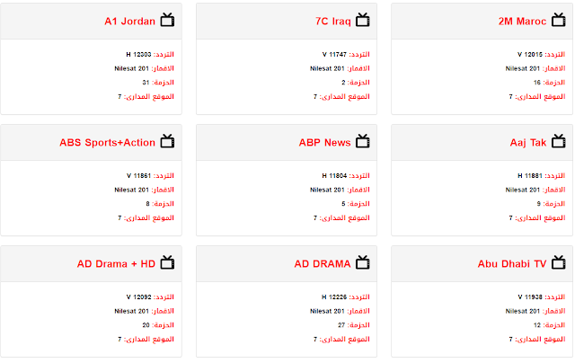 ترددات القنوات على نايل سات nilesat أخر تحديث يناير 2019 جميع القنوات