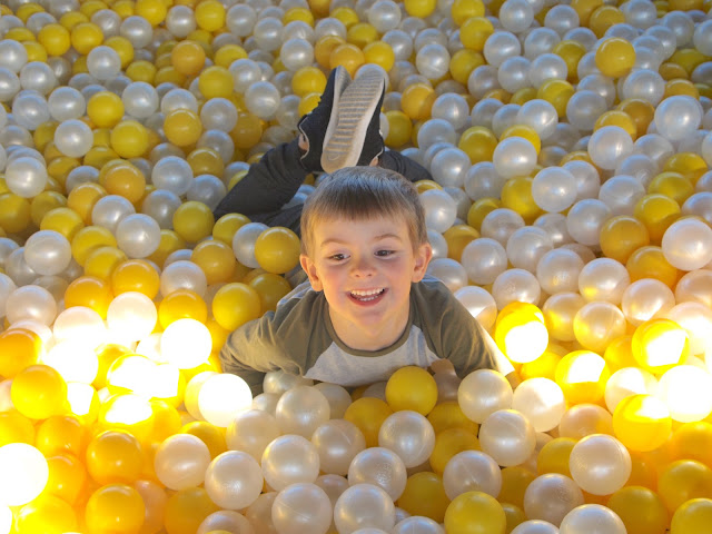 Ball Pool fun at JCB cabins Gulliver's Land, Milton Keynes