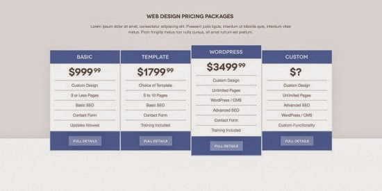 Flat Pricing Table