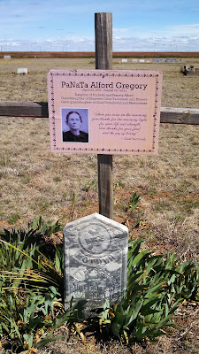 The headstone for PaNaTa "Netty" Alford Gregory buried in the Plain View Cemetery Texas.