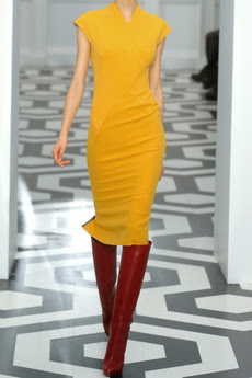 Bright-Yellow Double-Crepe Dress