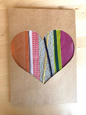 Card decorated with ribbons