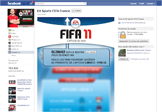 Page Facebook Fifa avant la Timeline (landing page)