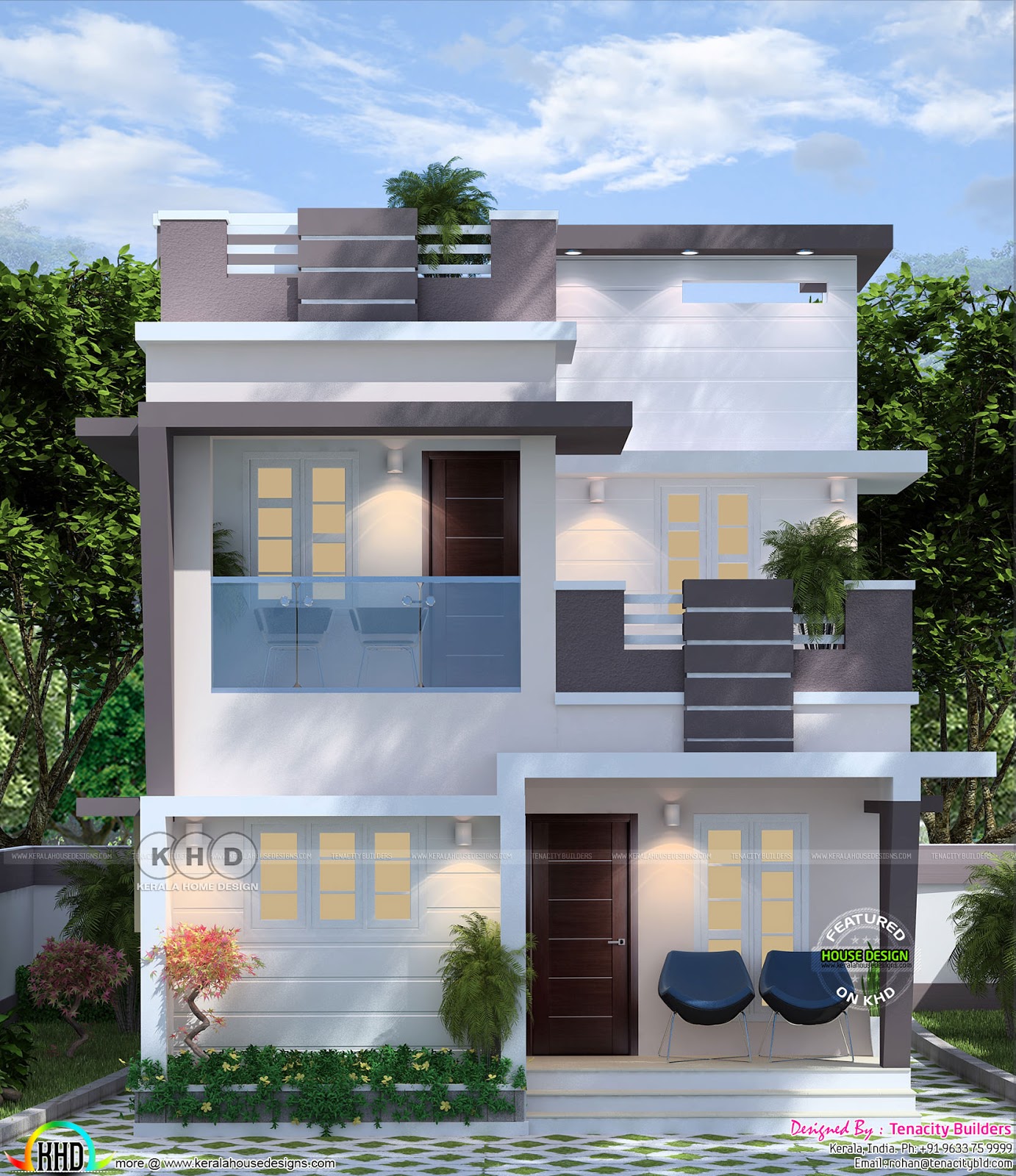  Simple  modern  double storied home  1220 sq ft Kerala home  