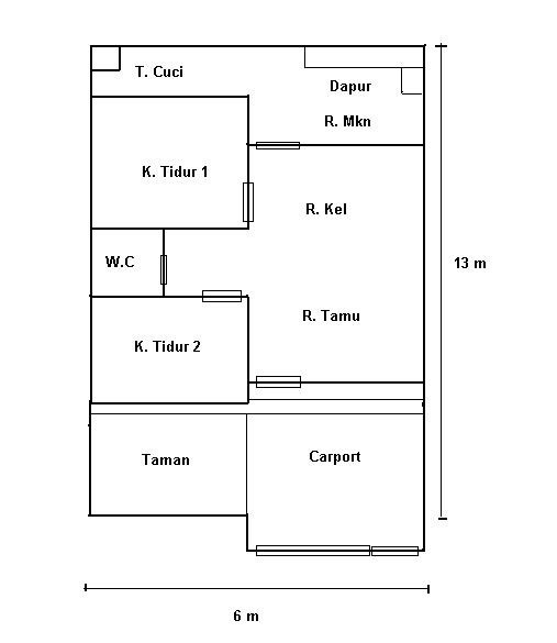 gambar denah rumah simple 3