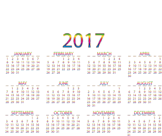 Simple calendar 2017 vector for free download and creatve common without attribution for commercial use.