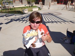 First fry bread experience on the Apache reservation.  Mmmhmm with beans and cheese.