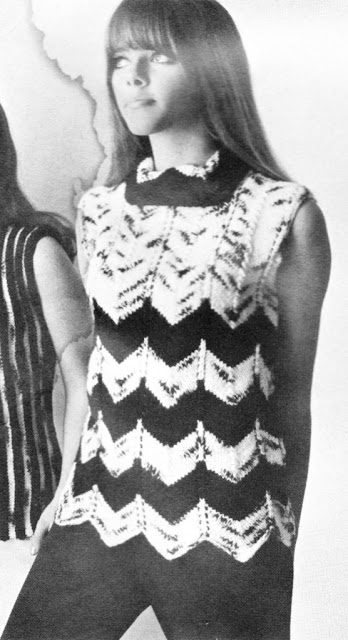 The Vintage Pattern Files: Free  1960's Knitting Pattern - Womens Chevron Shell Top