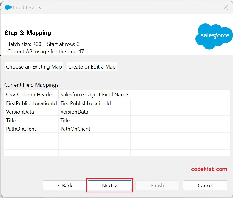 Data loader field auto mapping