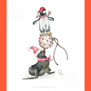 Daily Christmas Illustration Penguin Christmas