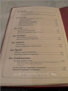 Szechwan Garden's Zen Menu Page 4