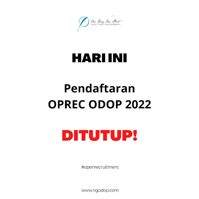 open recruitment odop 2022