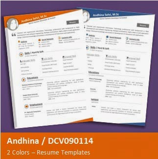 Desain CV Kreatif: Andhina - Contoh CV / Resume 