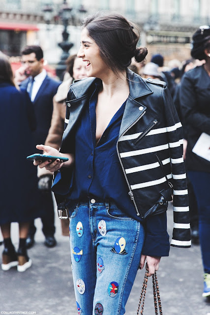 Vaqueros máscaras Stella McCartney Paris Fashion Week Street Style marzo 2015